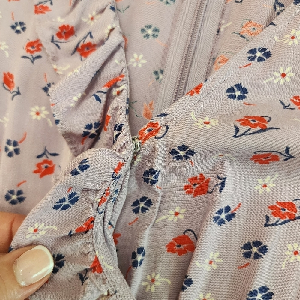 Madewell Floral Ruffle Edged Maxi Dress  Size 2 - Picture 3 of 10